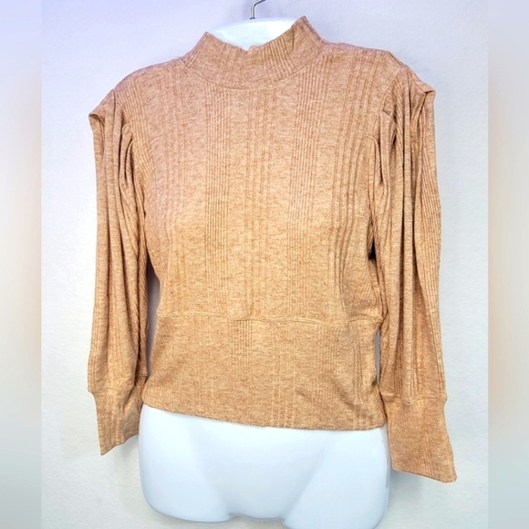 Band Of The Free Mock Neck Ribbed Long Sleeve Sweater Women's Size Small - Picture 1 of 8
